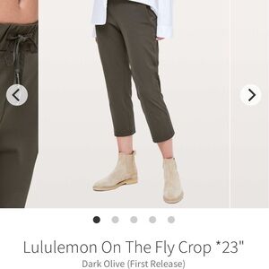 Lululemon On The Fly Crop *23" - Dark Olive 6